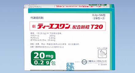 2009年
顆粒剤「ティーエスワン配合顆粒T20・T25」の商品画像