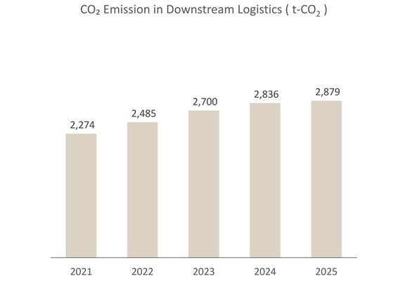 CO<sub>2</sub> emissions in downstream logistics