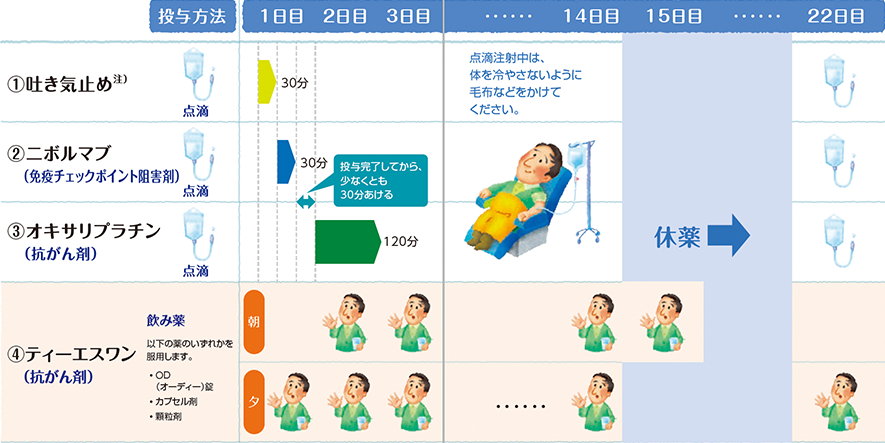 治療スケジュールの参考例の説明図