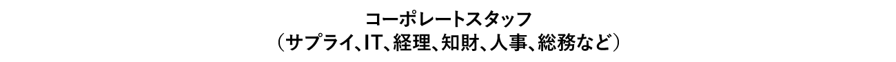 コーポレートスタッフ（サプライ、IT、経理、知財、人事、総務など）